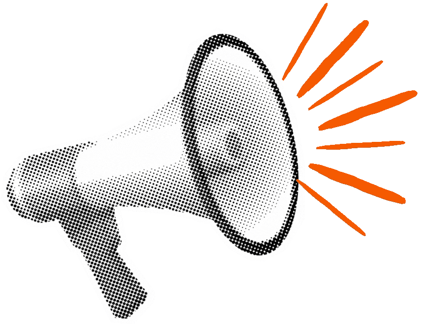 Animated graphic of megaphone