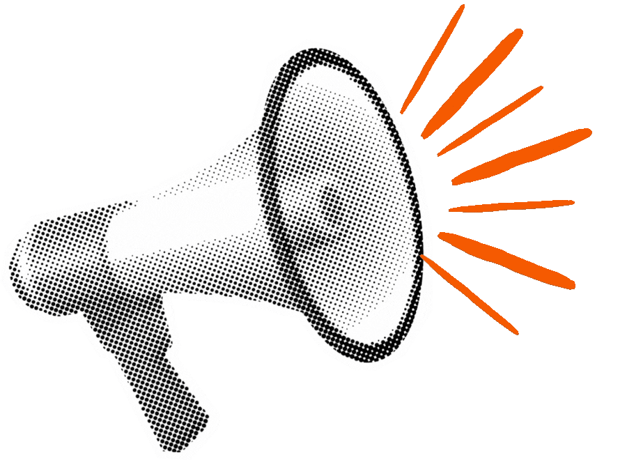 Animated graphic of megaphone